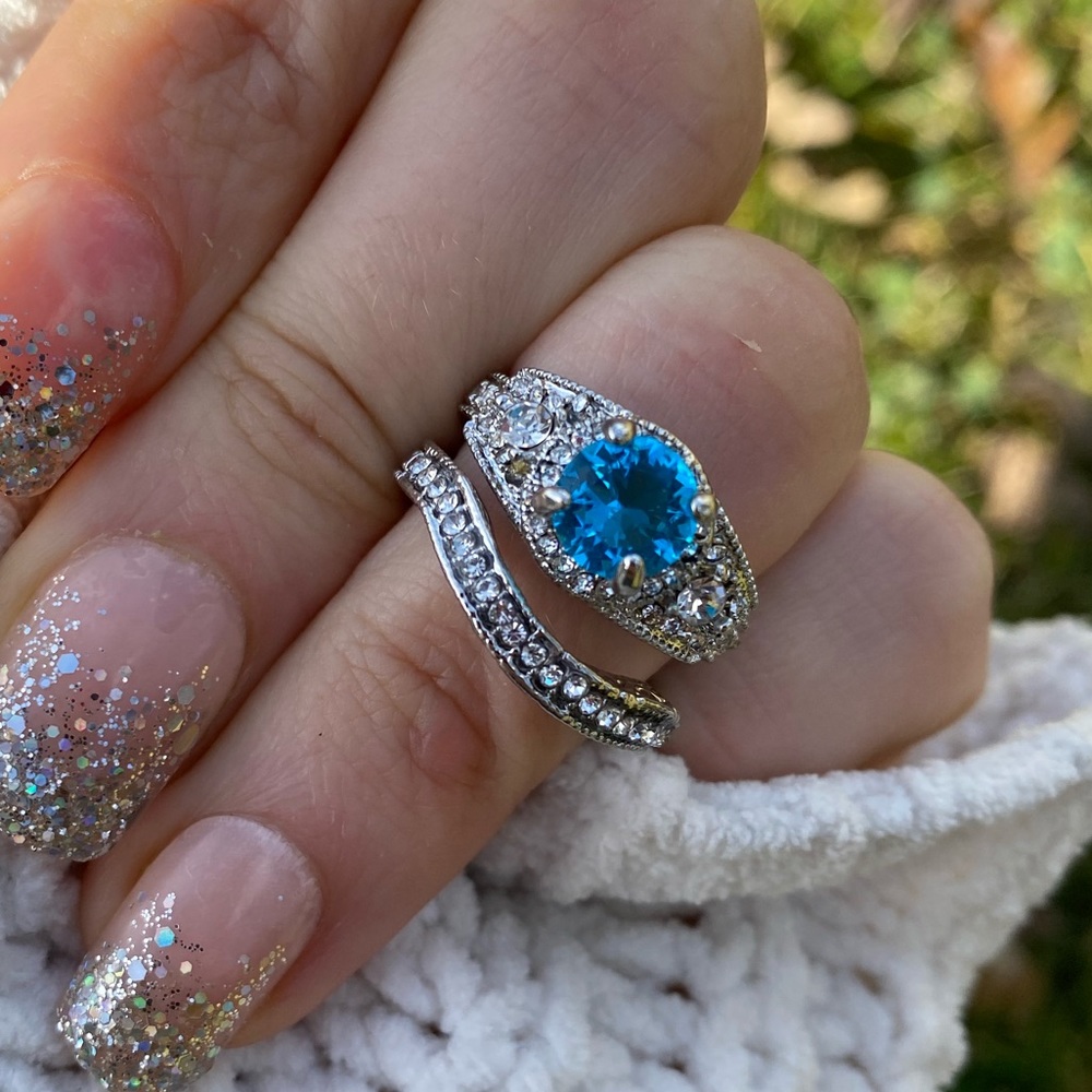 New Beautiful Silver Engagement Set - Picture 1 of 5